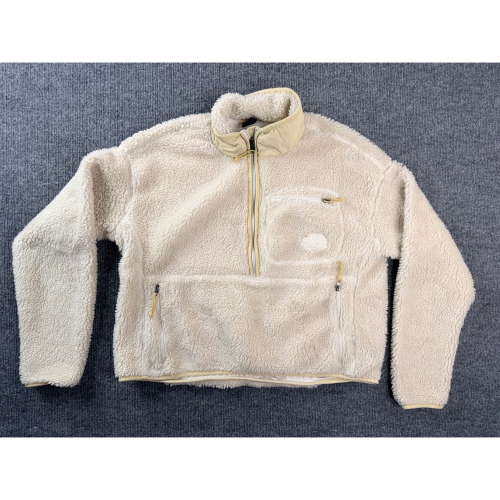 The North Face Womens M Cream Sherpa Fleece Jacket Full Zip Heavyweight Outdoor
